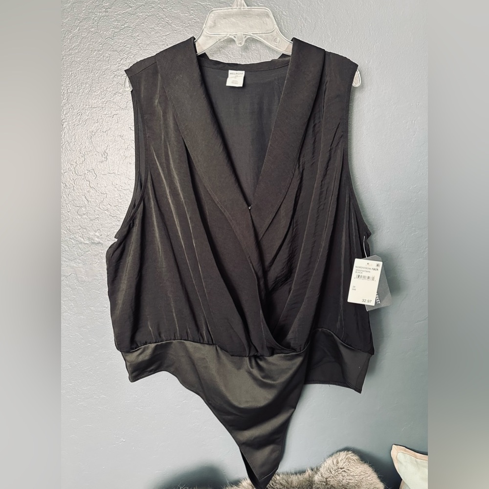 Nordstrom Plus size silky bodysuit black 2X
